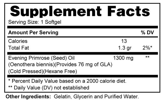 Evening Primrose Oil 1300 mg (Women's Hormone Support)