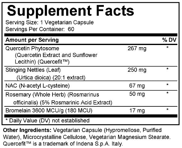 Supplement facts label with detailed nutritional information on a white background