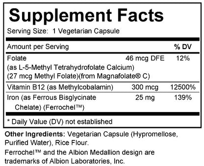 Supplement facts label with detailed nutritional information on a white background