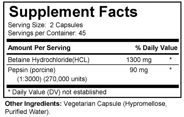 Stomach Acid Support (with Pepsin and HCL)