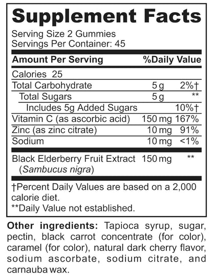 Elderberry Gummies (with Zinc and Vitamin C)