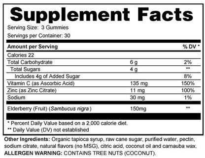 Elderberry Gummies (with Zinc and Vitamin C)